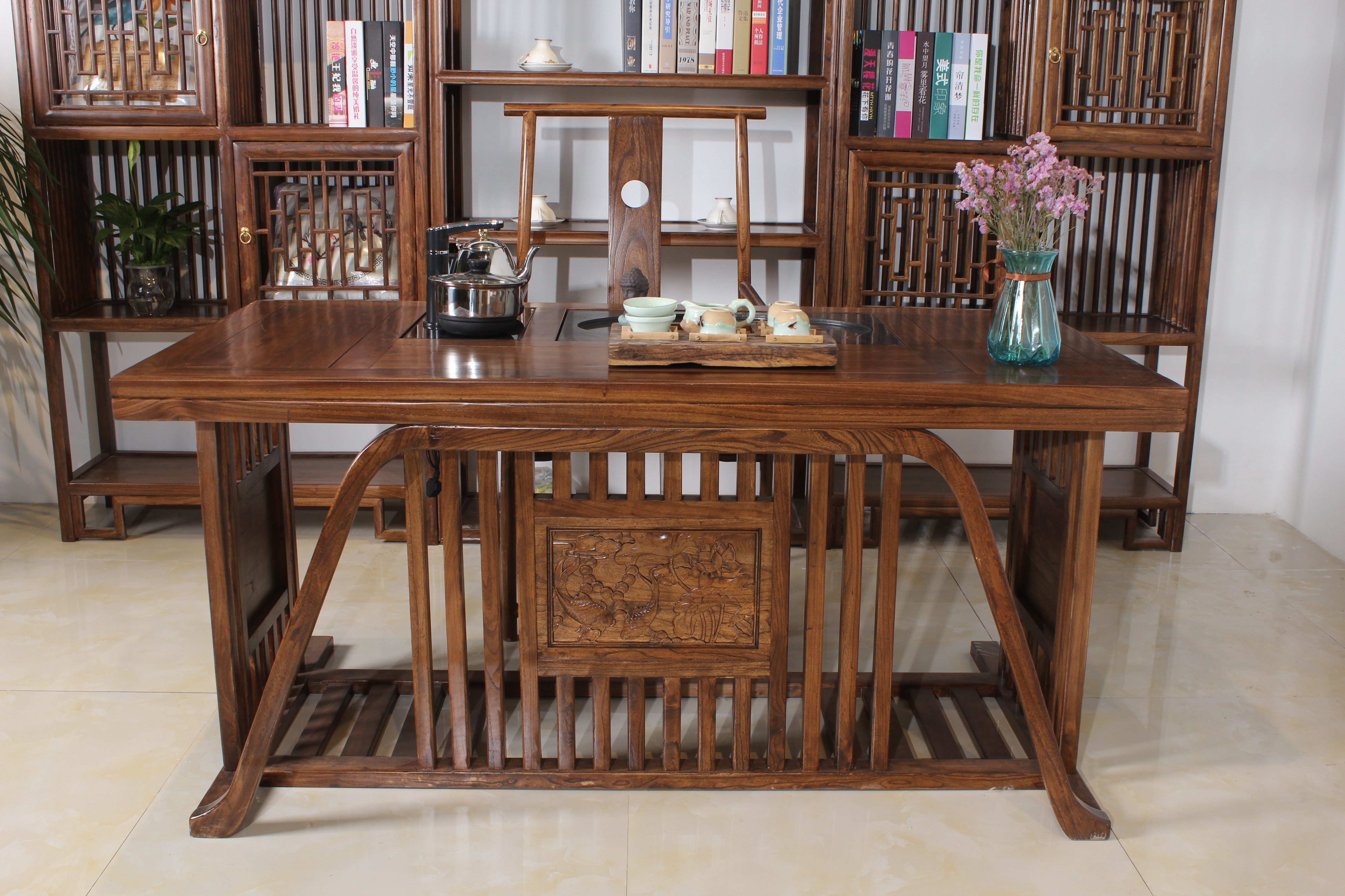 老榆木茶桌款式多样