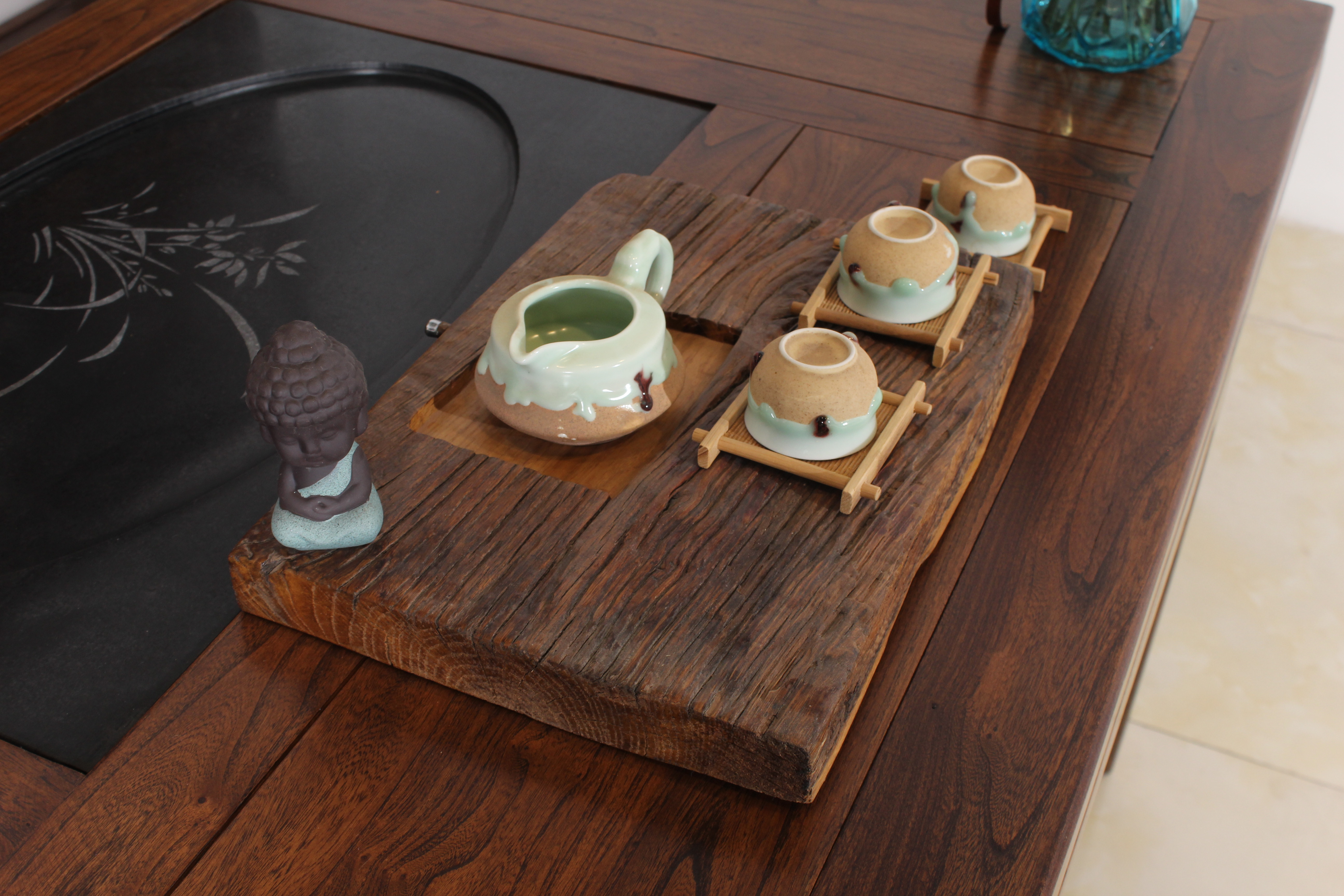 老榆木茶桌展示 2