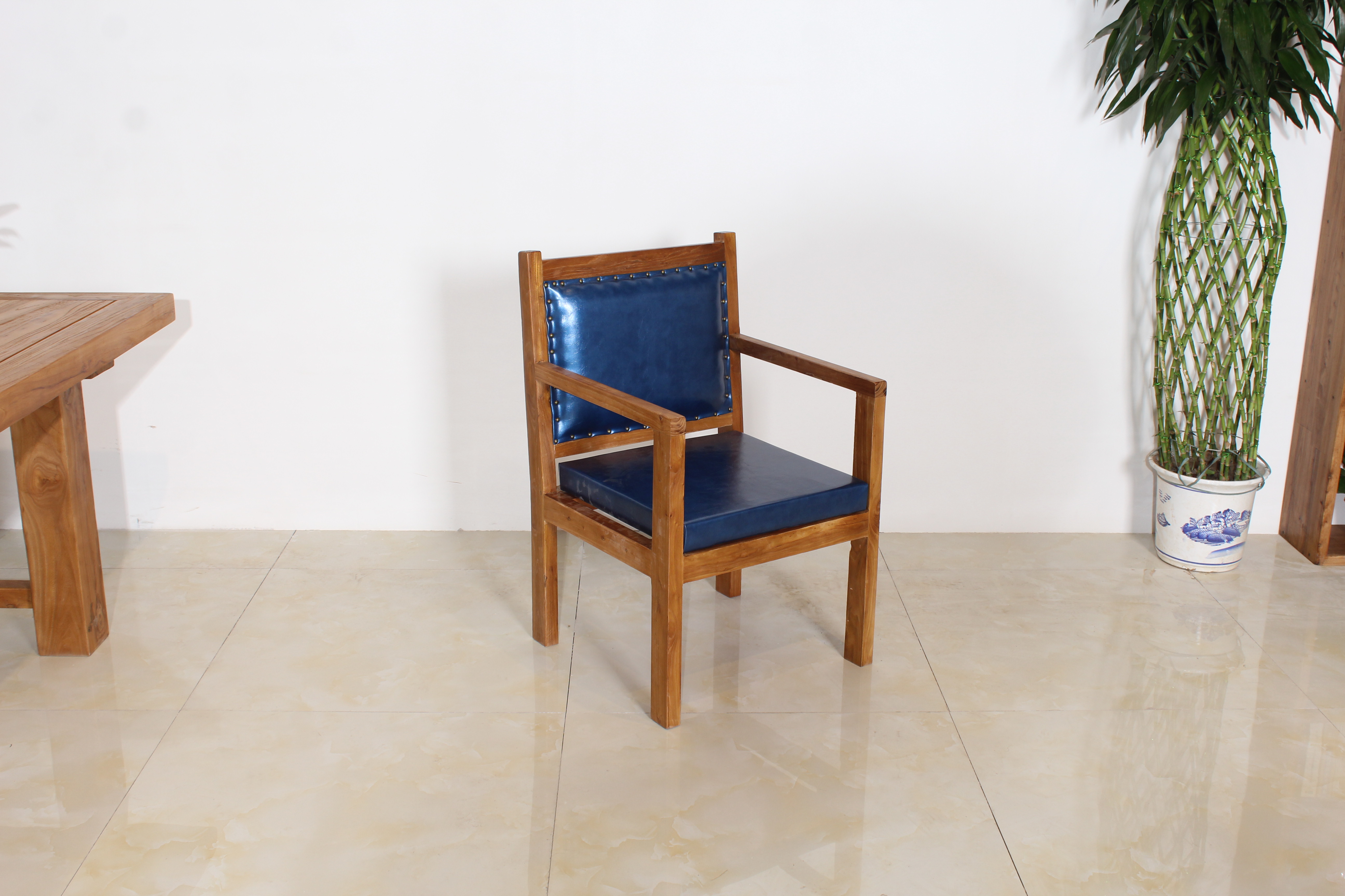 老榆木咖啡椅细节