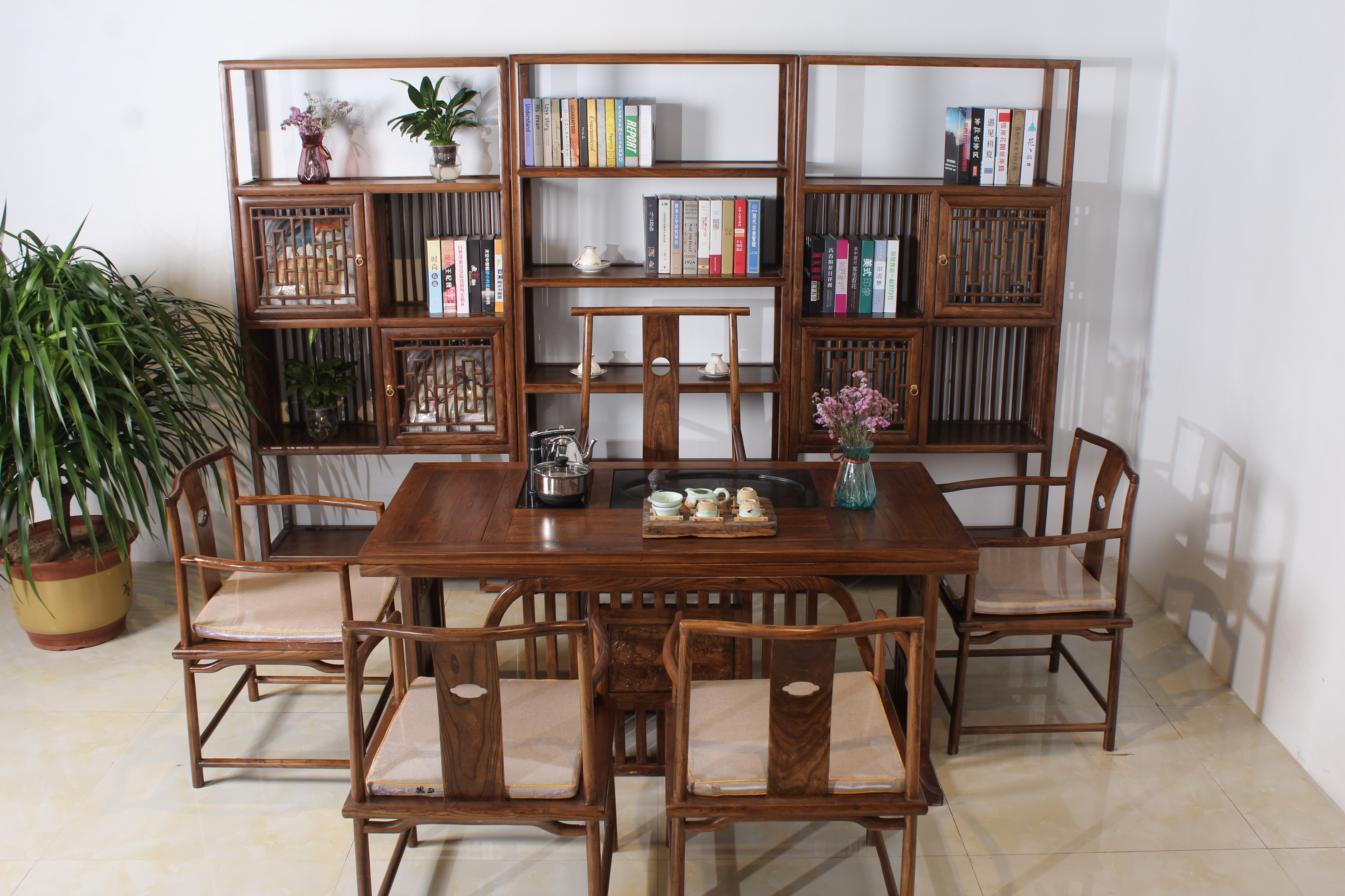 老榆木茶桌展示 3