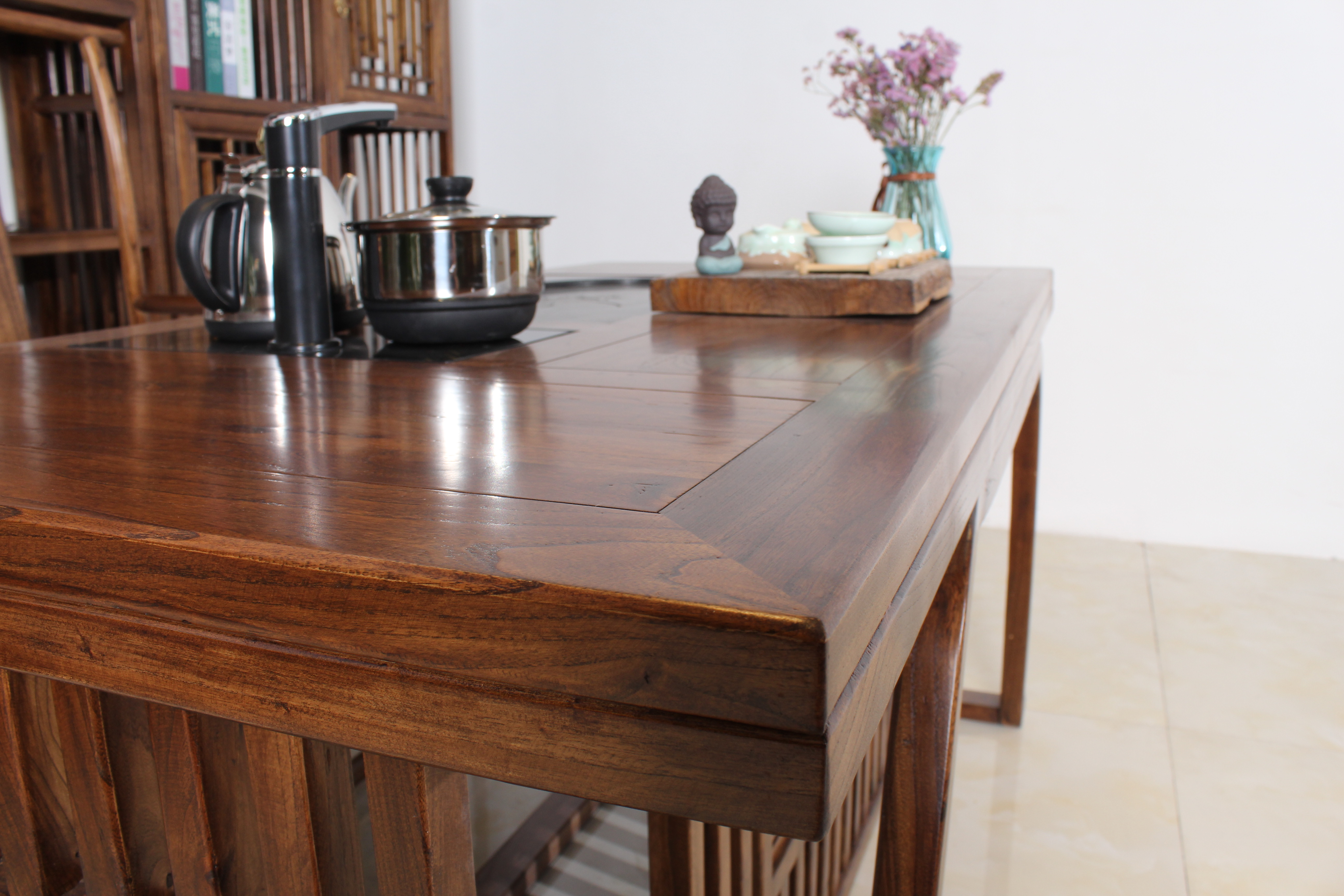 老榆木大板桌展示
