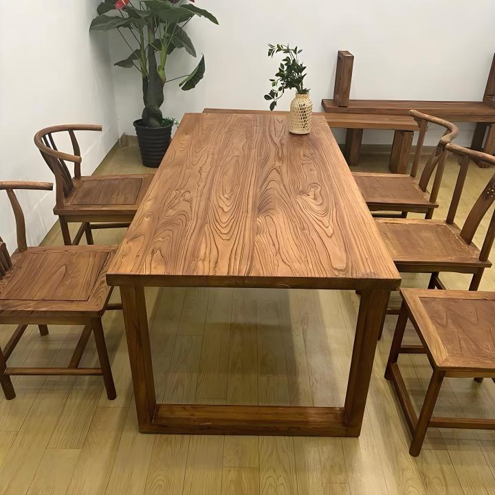 老榆木茶台特写