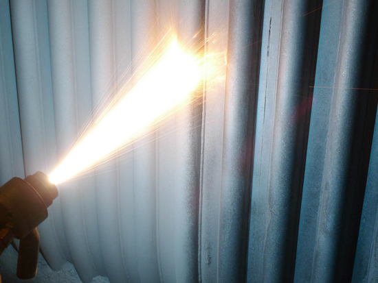 锅炉喷涂施工现场