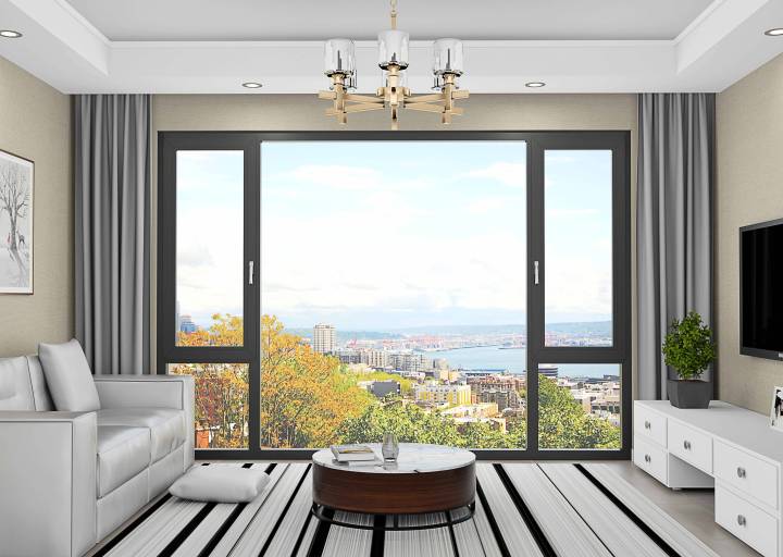 高品质断桥铝门窗细节特写