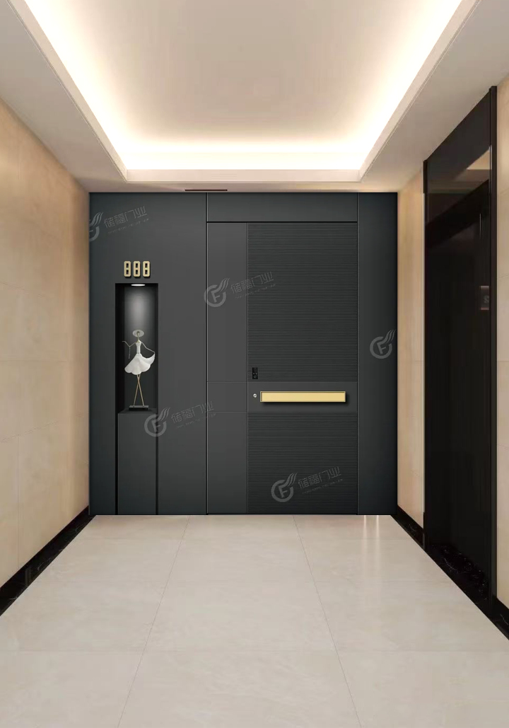 现代风格铜门应用实景