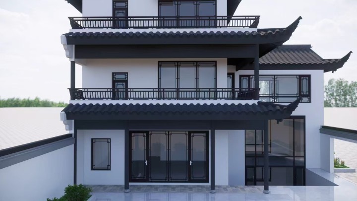 六轨极窄推拉窗景观应用示意