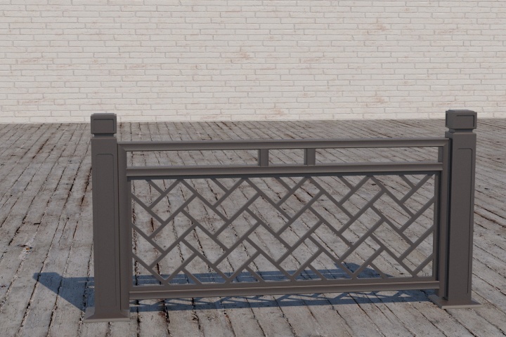 铝合金仿古构件安装施工场景