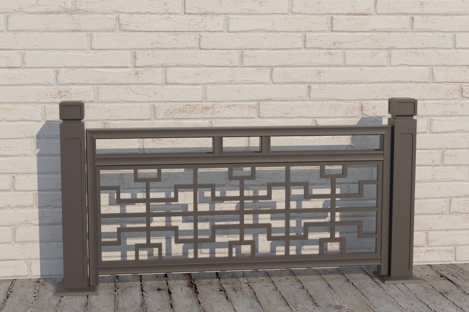 九久门窗铝合金仿古构件应用实景图