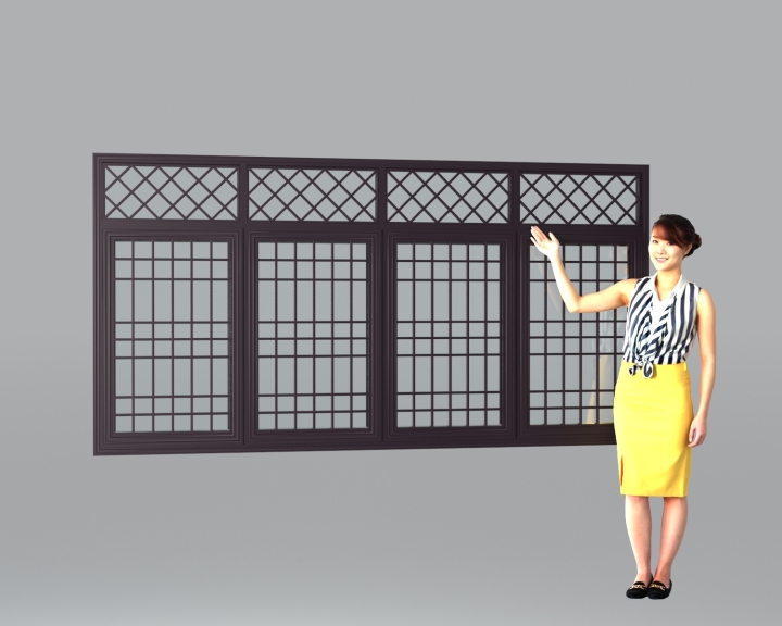 新中式铝合金仿古门建筑外观