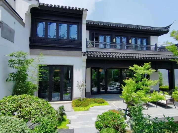 仿古断桥铝门窗外观展示