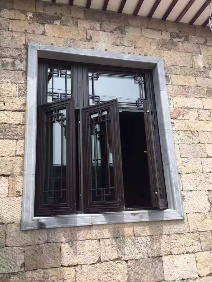 中式铝合金仿古门窗细节展示