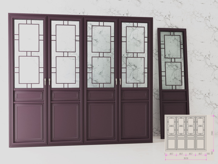 中式仿古门窗整体应用效果