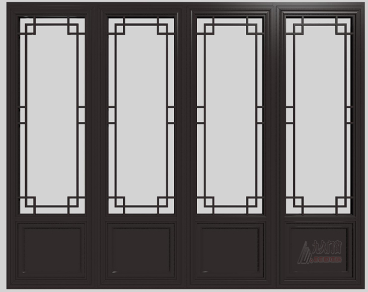 中式仿古平开门结构细节