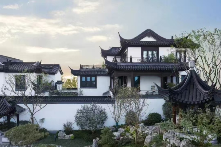 仿古中式大门安装施工现场