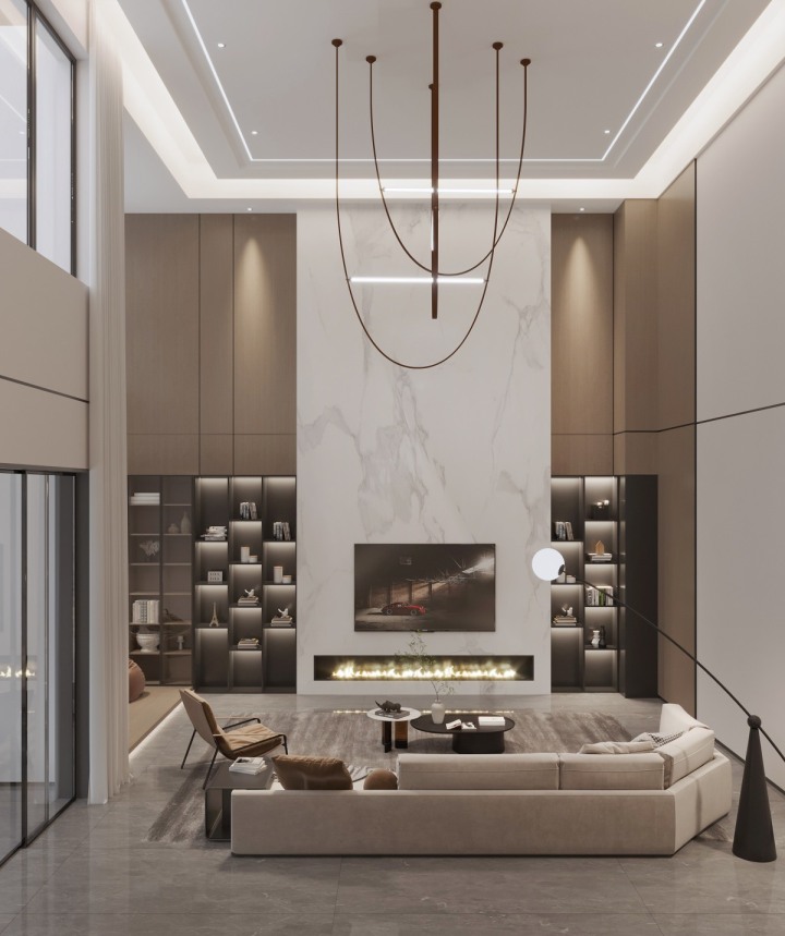 定制电视柜安装施工现场