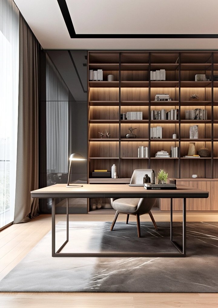 现代简约风格书柜展示