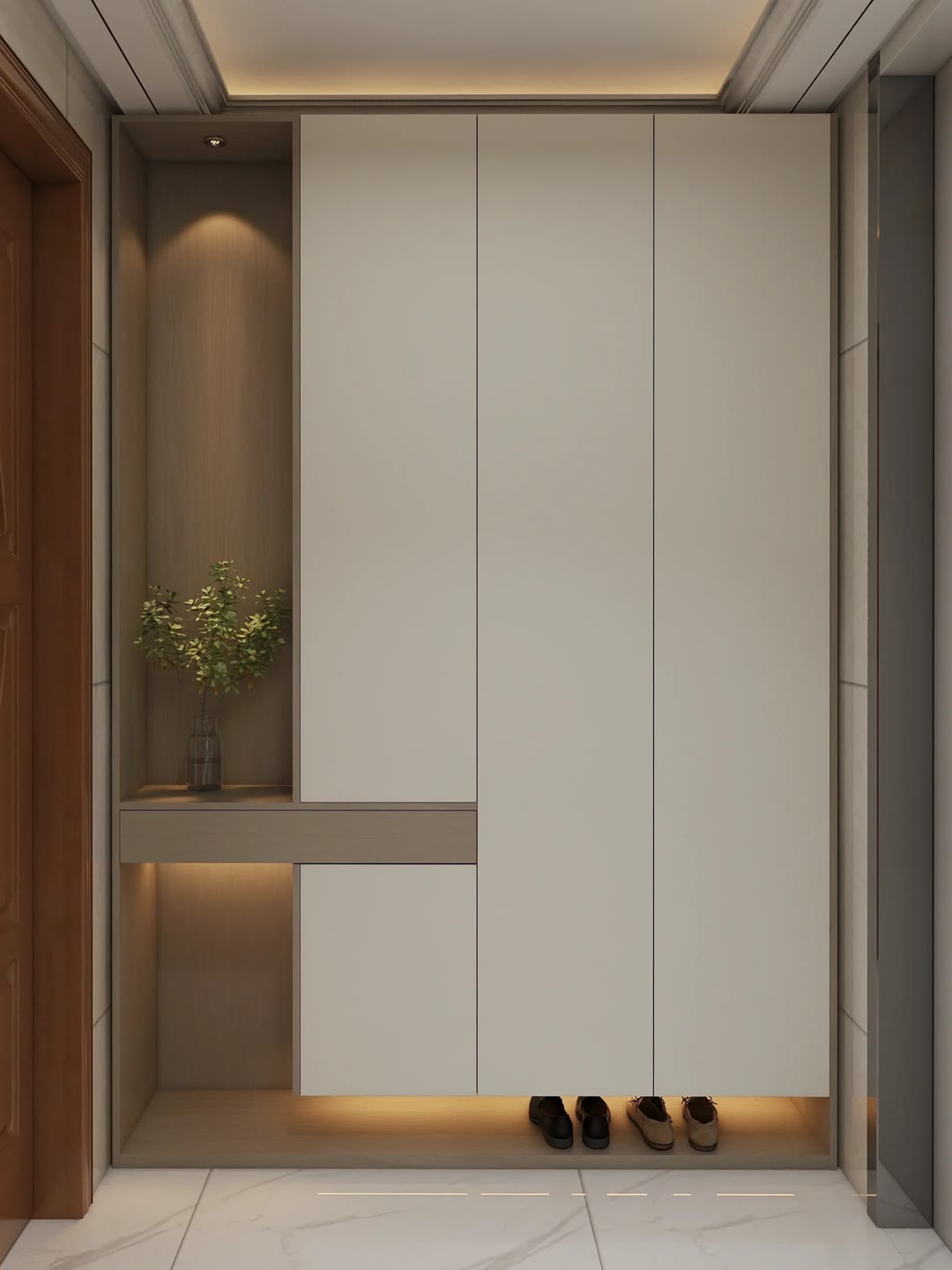 现代家居中兼具美观与实用功能的入户鞋柜