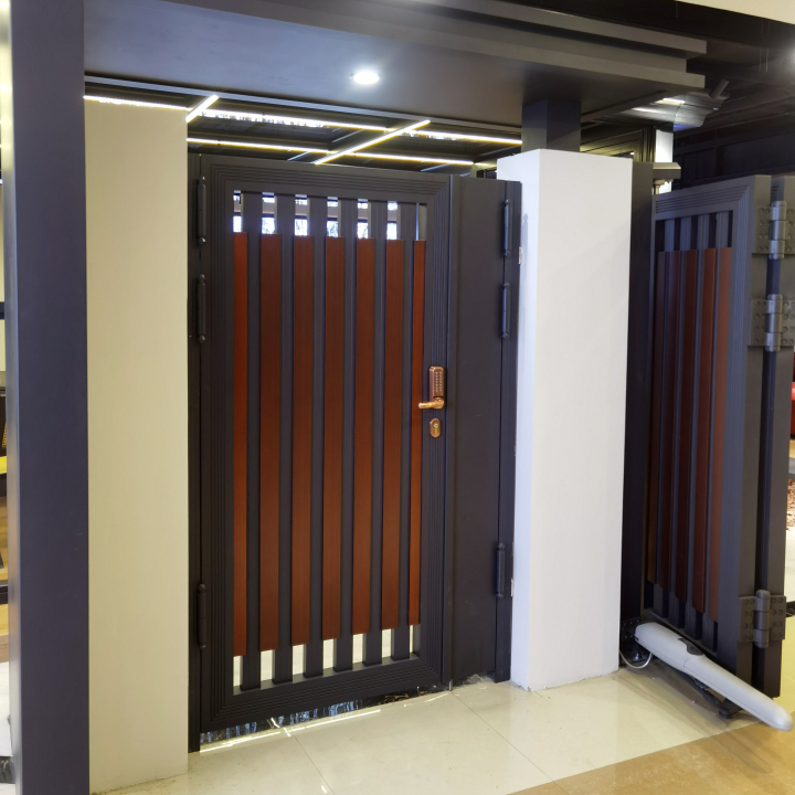 坚固耐用的铝合金庭院护栏细节特写