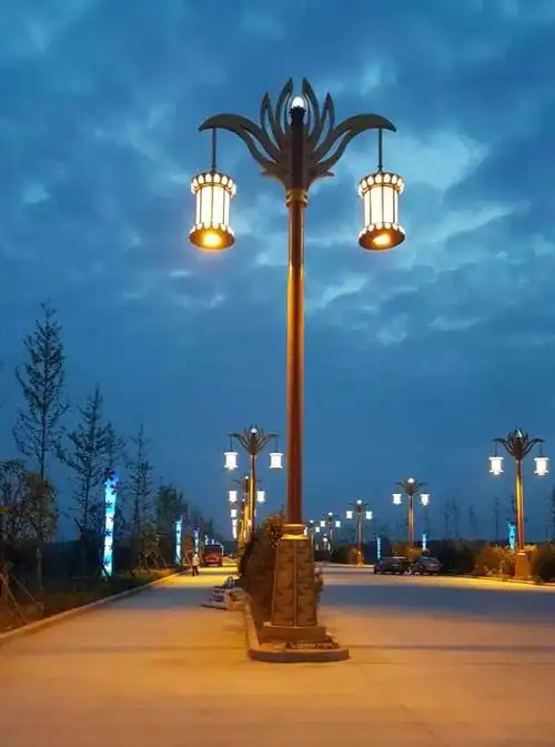 艺术类灯杆点亮美丽乡村夜景