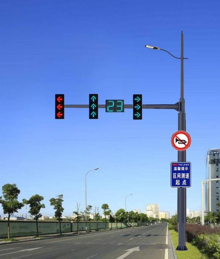 高标准交通信号杆安装实景
