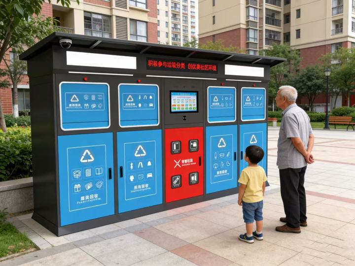 现代化智能回收箱工作示意图