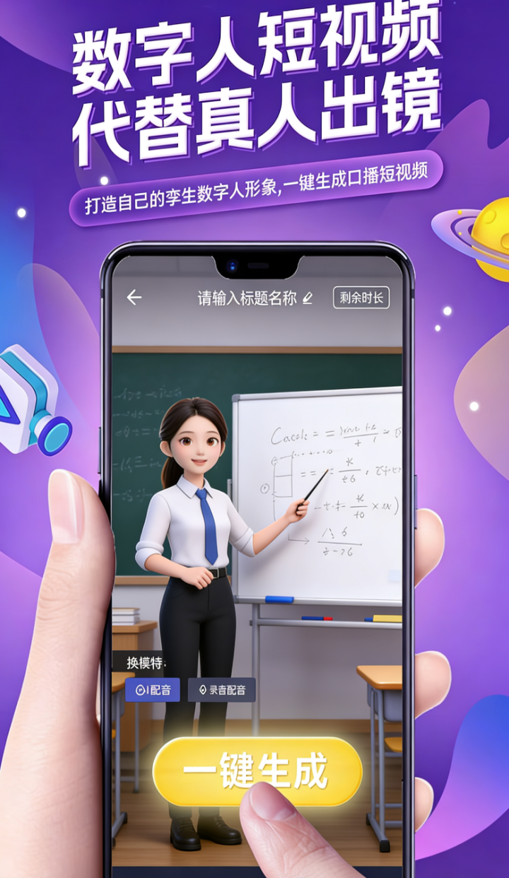 AI数字人多场景应用示意图