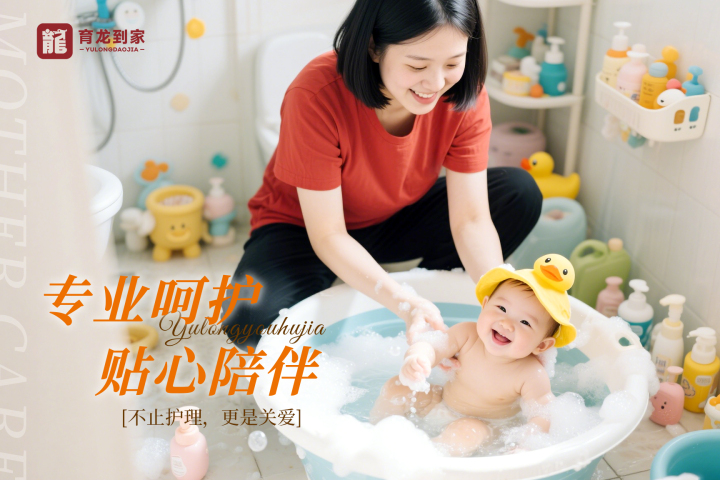 专业的育婴师在陪伴宝宝进行益智游戏