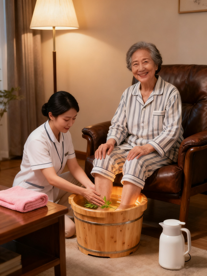 温馨的养老护理陪伴场景