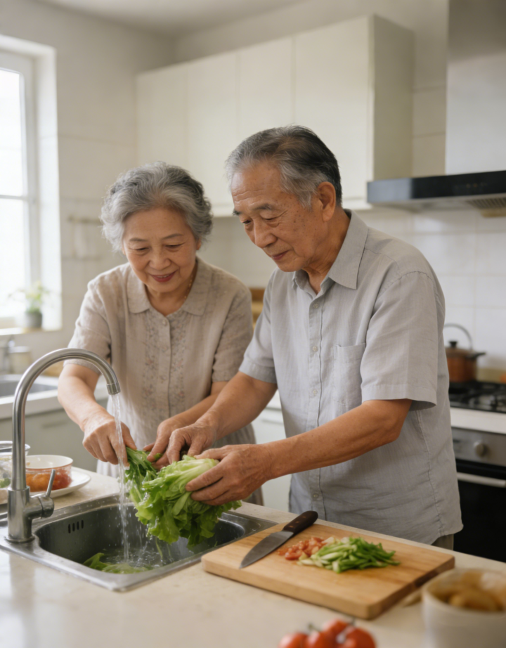 养老护理员与老人互动场景