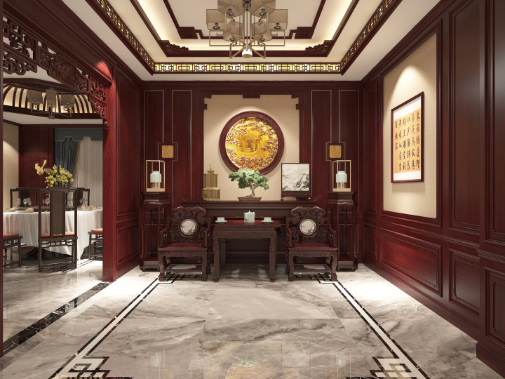 红木整装客厅空间展示