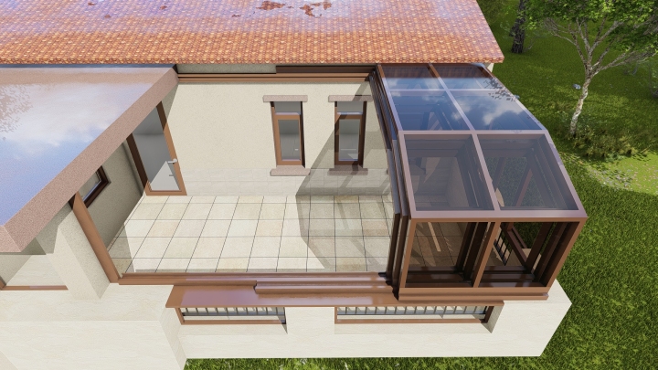 阳台移动阳光房空间效果图