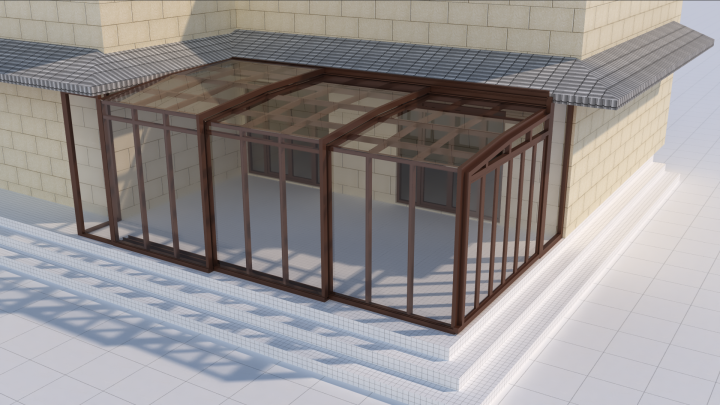 露台移动阳光房结构细节展示