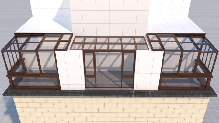 电动伸缩阳光房外观示意图