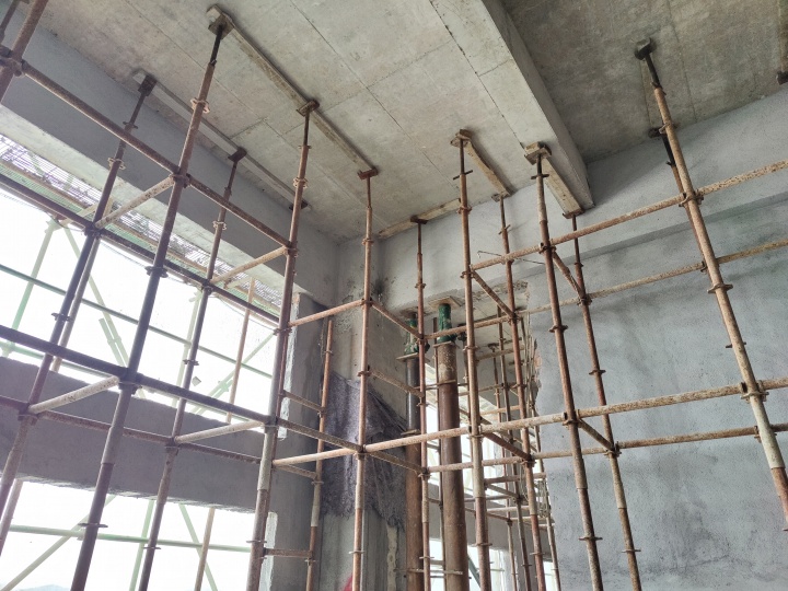 建筑加固施工现场俯瞰图