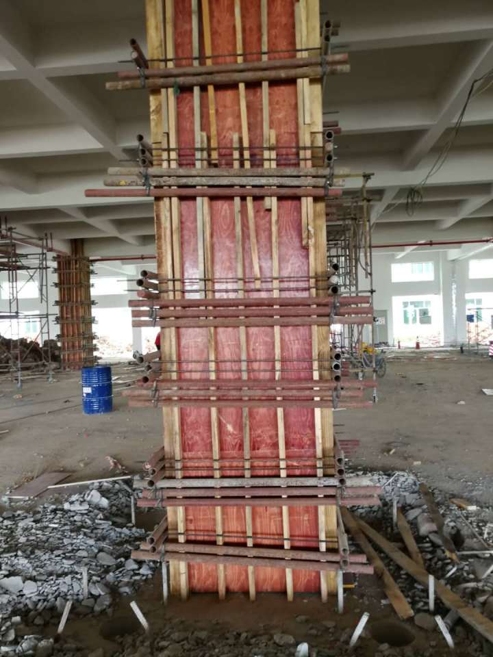 梁柱截面加大加固完成效果对比图