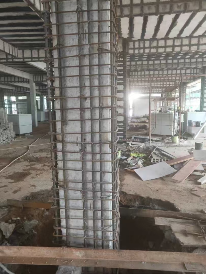 梁柱截面加大工程完成实景图