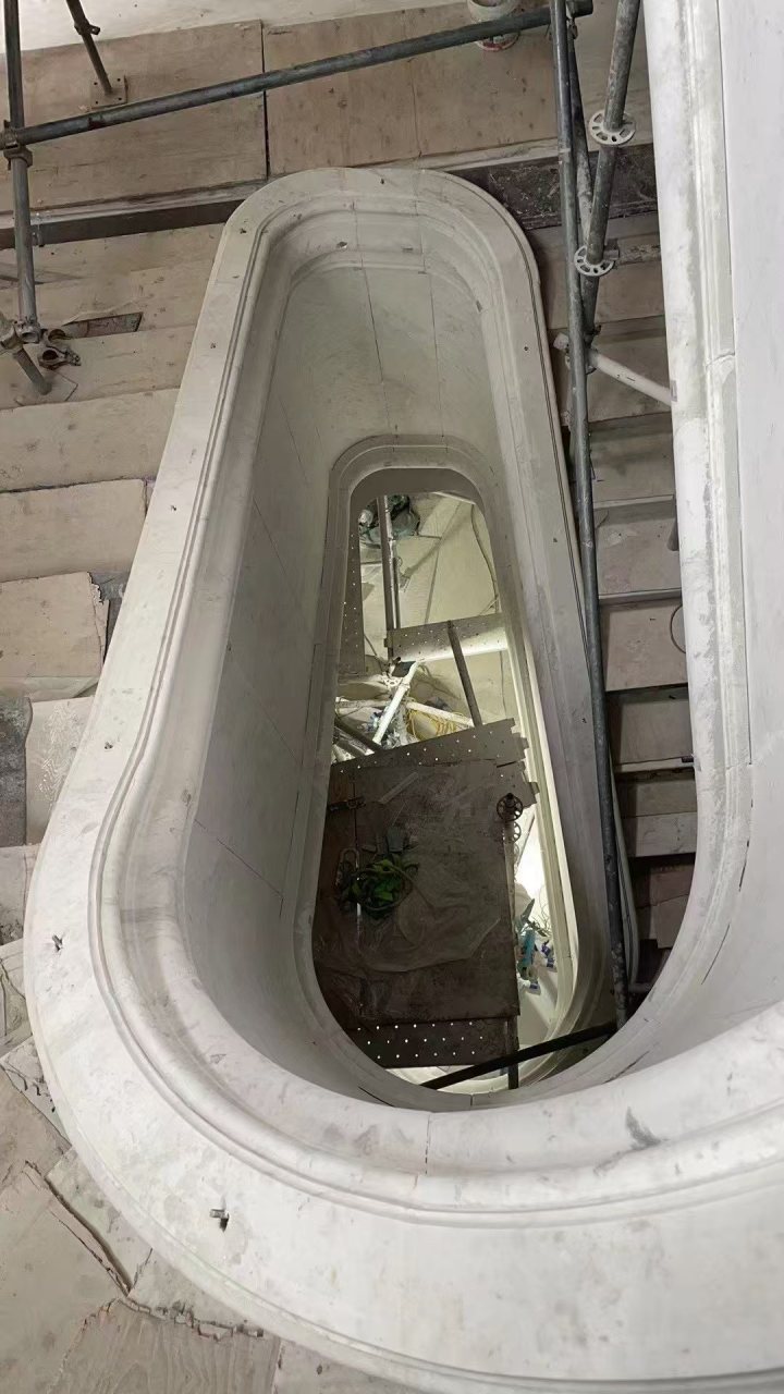 别墅客厅大理石背景墙实景案例