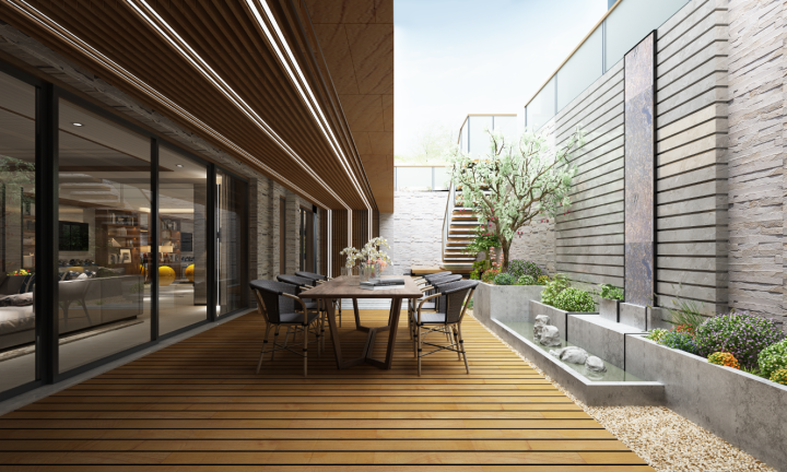 缅甸柚木天然晒场实景