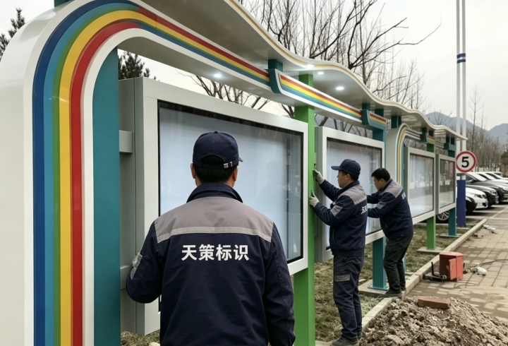 社区宣传栏安装效果展示