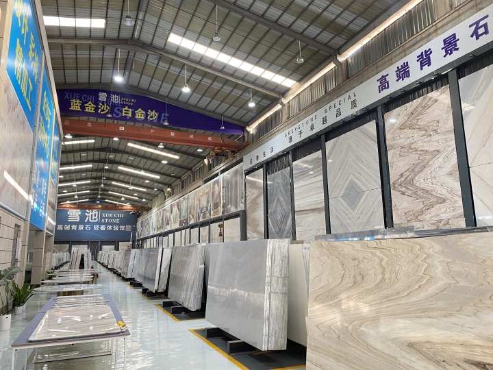 蓝金沙石材细节纹理展示