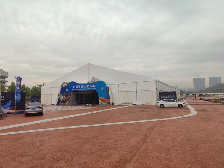 车展篷房搭建现场